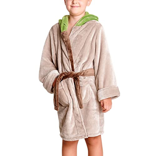 Elbenwald Star Wars Bademantel Yoda Jedi Design für Kinder beige grün - 7/9 Jahre von Elbenwald