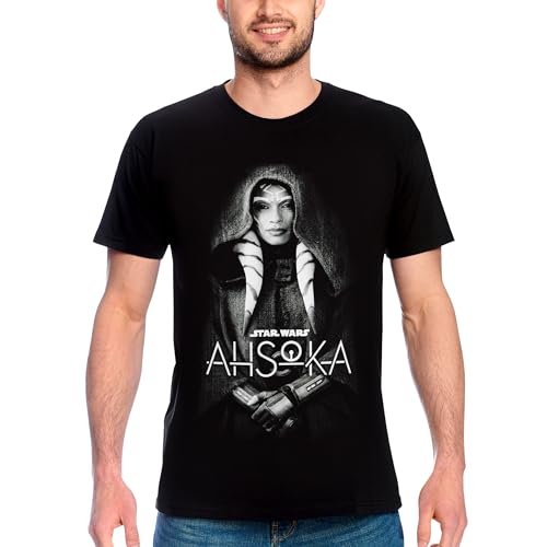 Elbenwald Star Wars T-Shirt mit Ahsoka Tano Togruta Motiv für Herren Damen Unisex Baumwolle schwarz - M von Elbenwald