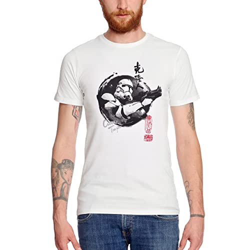 Elbenwald Star Wars T-Shirt mit Clone Trooper Design für Herren Damen Unisex Baumwolle weiß - S von Elbenwald