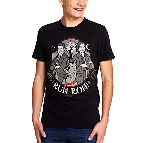 Elbenwald Supernatural T-Shirt Scoobynatural Ruh-Roh! Comic Frontprint für Herren schwarz - L von Elbenwald