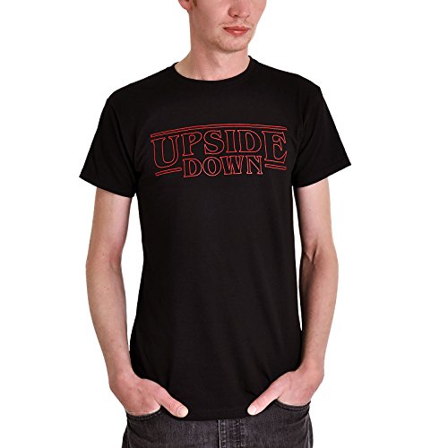 Elbenwald T-Shirt Upside Down für Stranger Things Fans Frontprint für Herren schwarz - XL von Elbenwald