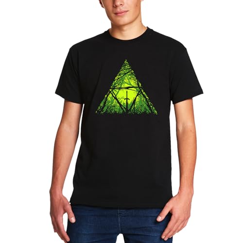 Elbenwald T-Shirt mit Masterschwert Motiv für Zelda Fans - Herren Damen Unisex - Baumwolle - Schwarz - XXL von Elbenwald