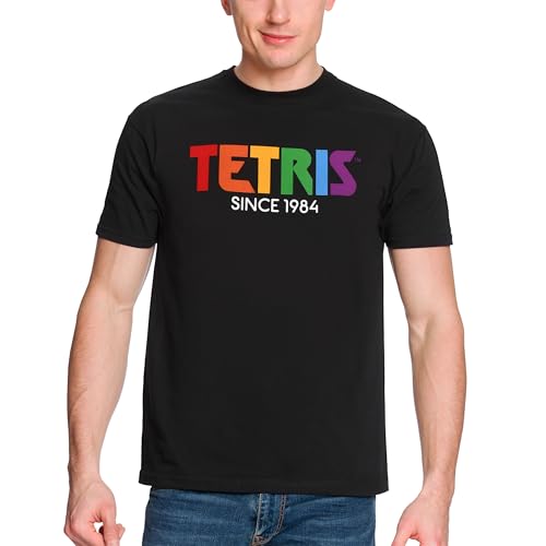 Elbenwald Tetris T-Shirt Since 1984 Design für Herren Damen Unisex aus Baumwolle Schwarz - XXL von Elbenwald