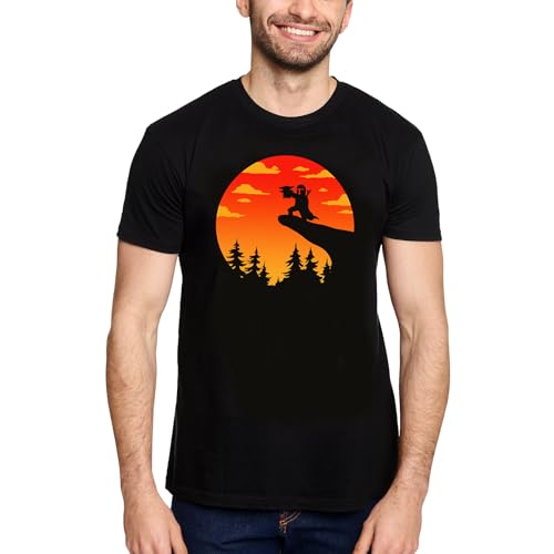 Elbenwald The Mandalorian T-Shirt mit Circle of Life Frontprint für Star Wars Fans Herren Damen Unisex Baumwolle schwarz - L von Elbenwald