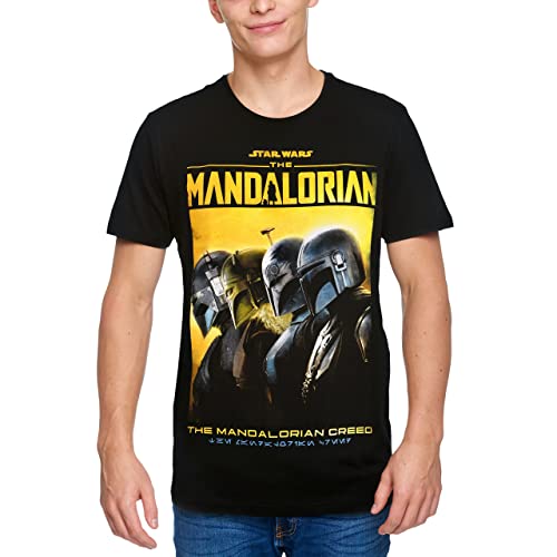 Elbenwald The Mandalorian T-Shirt mit Mandalorian Creed Design für Star Wars Fans Herren Damen Unisex Baumwolle schwarz - L von Elbenwald