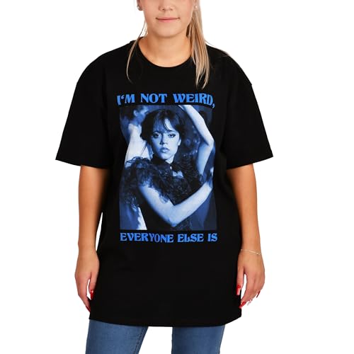 Elbenwald Wednesday T-Shirt Oversize mit Dance Motiv für Herren Damen Unisex Baumwolle schwarz - XXL von Elbenwald