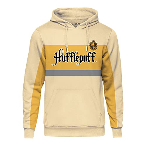 Harry Potter Hoodie mit Team Hufflepuff Block Motiv für Herren Damen Unisex Baumwolle Creme - M von Elbenwald