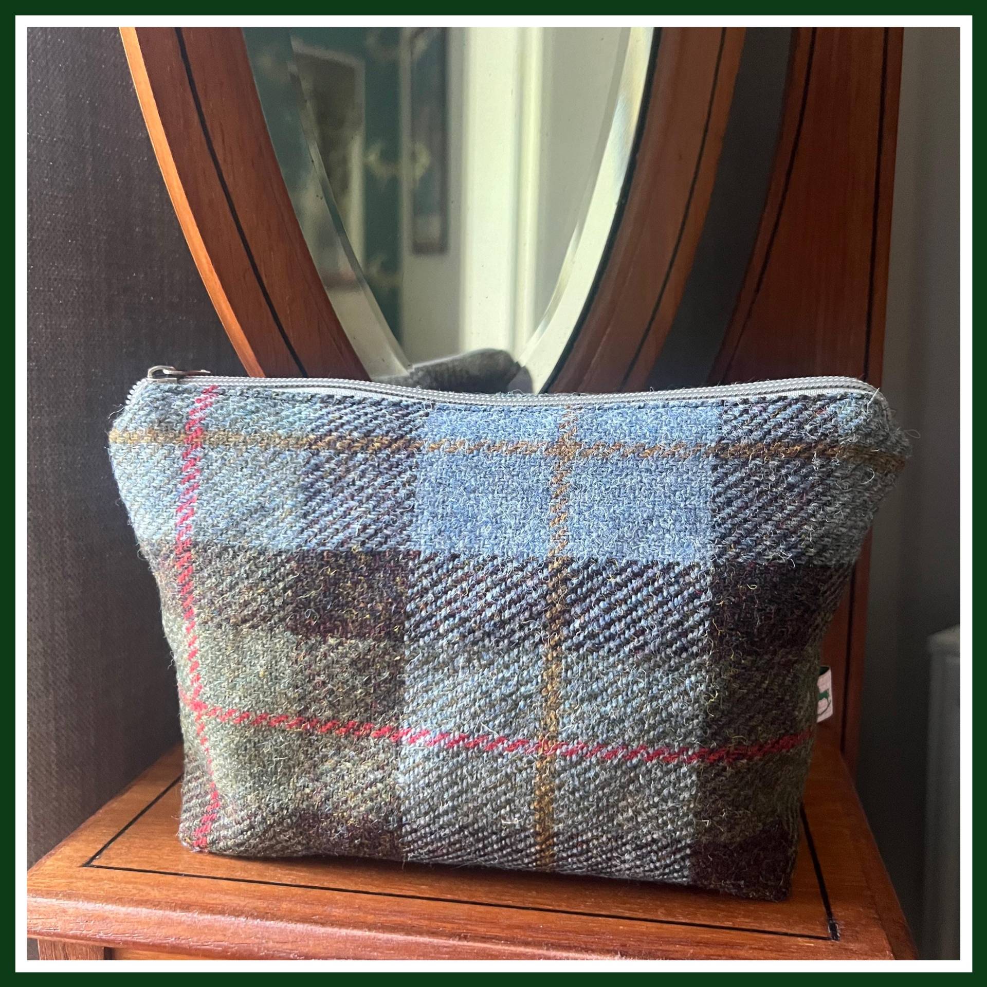 Kosmetiktasche Aus Tweed Stoff von ElbkinderManufaktur