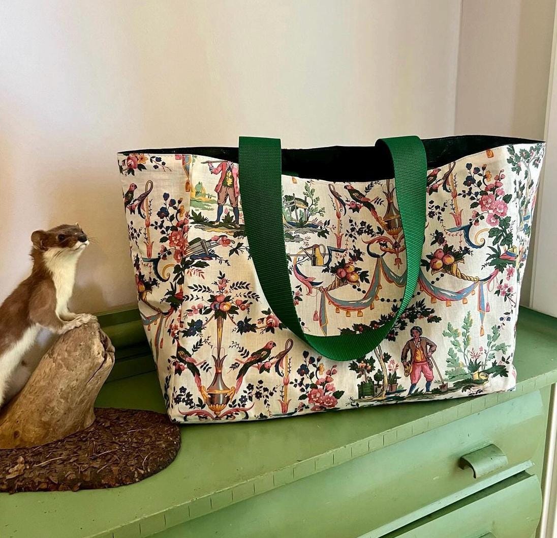 Shopper Aus Toile De Jouy Baumwollstoff von ElbkinderManufaktur