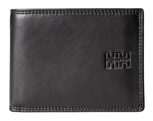 Elbleder Geldbörse Herren Leder mit Münzfach | Schwarz | RFID-Schutz | Portemonnaie Echtleder | Geldbeutel Business für 10 Karten | Design Wallet Polo 105-01 BK von Elbleder