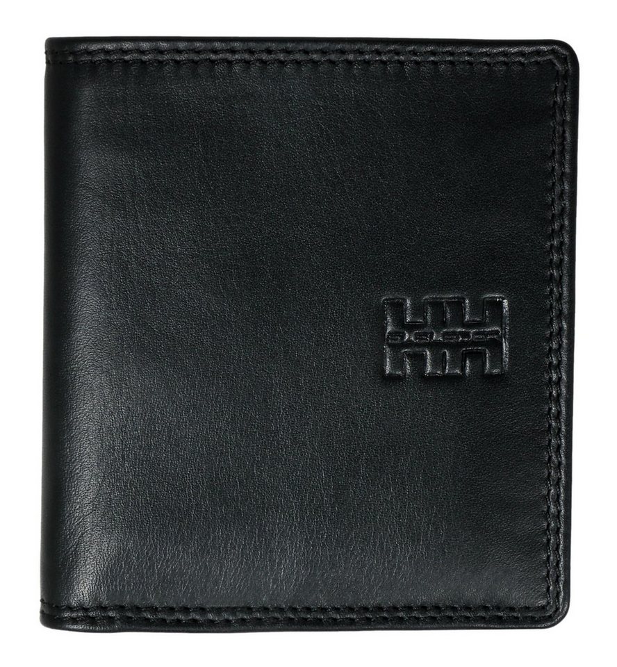 Elbleder Geldbörse Polo 106 Smart Wallet Unisex aus Echtleder, mit 6 Kartenfächern und RFID Schutz Schwarz von Elbleder