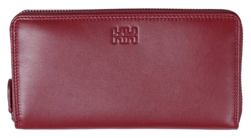 Elbleder Geldbörse Polo 123 - lange Damenbörse mit 13 Kartenfächern, mit RFID-Schutz aus Echtleder Rot von Elbleder