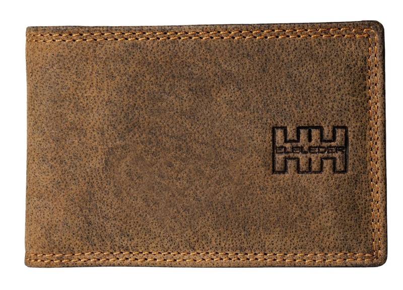 Elbleder Mini Geldbörse Polo 106 - Mini Portemonnaie aus Echtleder, mit 4 Kartenfächern und RFID Schutz Braun-Vintage von Elbleder
