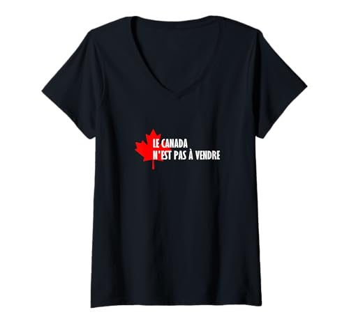 Damen Kanada N'est Pas à Vendre Never 51 Proud Canadian Quebec T-Shirt mit V-Ausschnitt Damen Kanada N'est Pas à Vendre Never 51 Proud Canadian Quebec T-Shirt mit V-Ausschnitt von Elbow's Up Never 51 Canada Flag Stand Strong