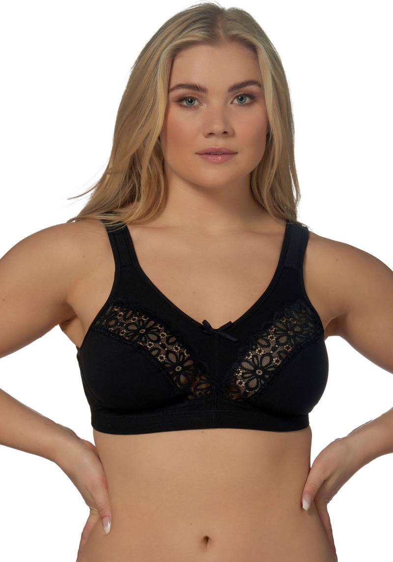 Elbrina Bügelloser BH, 1 Stk. mit Spitze, mit Schleife, breite Träger, ohne Bügel, Baumwollmix von Elbrina