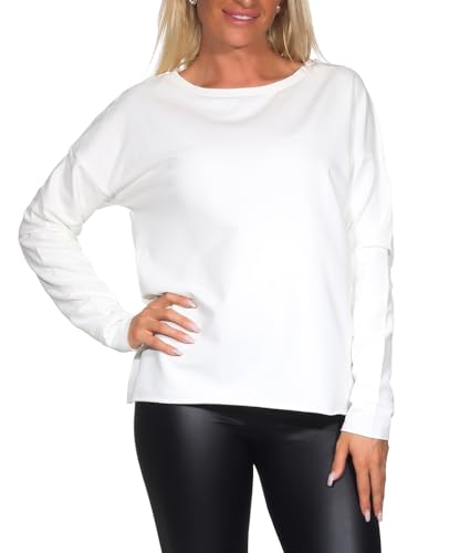 Elbsand Damen Sweatshirt ESWRiane Pullover mit Rückenprint 70509 00 Cloud White (166) S von Elbsand