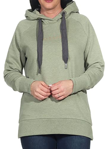 Elbsand Damen Hoodie ESSivane Kapuzen-Pullover mit Logoprint 70522 00 Lichen Green Mel. (843) L von Elbsand