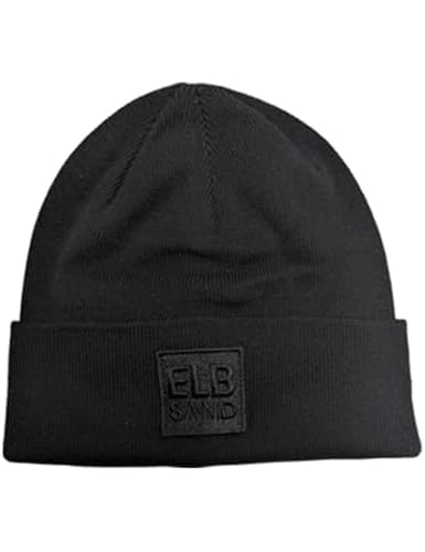 Elbsand Damen Beanie ESBea Strickmütze mit Logopatch 10011 00 Black von Elbsand