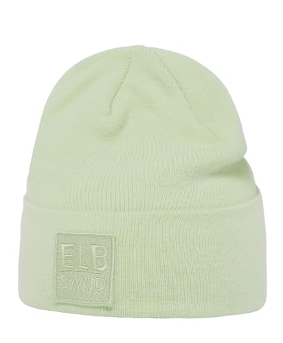 Elbsand Damen Beanie ESBea Strickmütze mit Logopatch 10011 00 Seacrest (856) von Elbsand