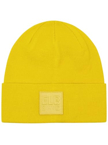 Elbsand Damen Beanie ESBea Strickmütze mit Logopatch 10011 00 Sulphur (266) von Elbsand