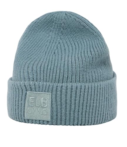 Elbsand Damen Beanie ESNora Strickmütze mit Logopatch 10012 00 Baltic Sea (832) von Elbsand