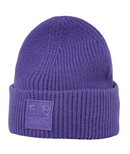 Elbsand Damen Beanie ESNora Strickmütze mit Logopatch 10012 00 Ultra Violet (614) von Elbsand