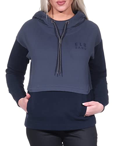 Elbsand Damen Hoodie ESWJosina Sweatshirt mit Kapuze 70432 00 Denim Blue (780) S von Elbsand