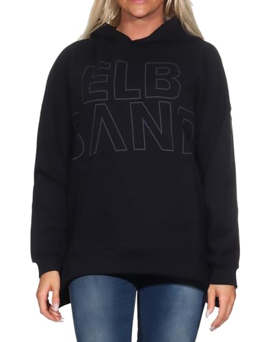 Elbsand Damen Hoodie ESWLioba Loose Fit Sweatshirt 70639 00 Quarz (994) M von Elbsand