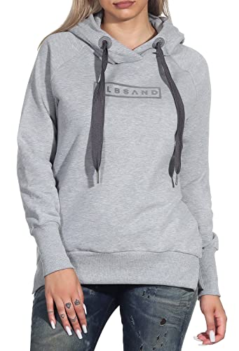 Elbsand Damen Hoodie ESWSvara Kapuzen-Pullover mit Logoprint 70511 00 Grey Melange (960) S von Elbsand