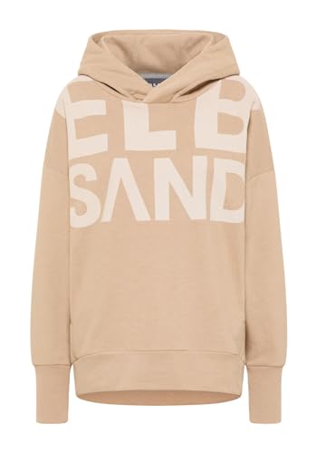 Elbsand Damen Hoodie Garun Kapuzensweatshirt Dark Sand Mel. beige - L von Elbsand