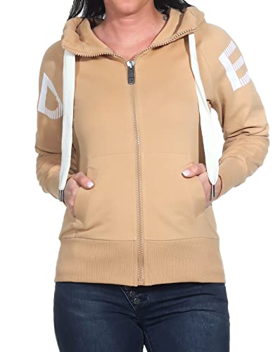 Elbsand Damen Kapuzen-Sweatjacke ESKekoa Freizeitjacke 70435 00 Dune (244) L von Elbsand