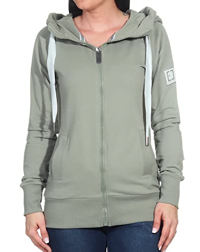 Elbsand Damen Kapuzen-Sweatjacke ESKria Freizeit-Jacke 70161-00 Stone (949) M von Elbsand