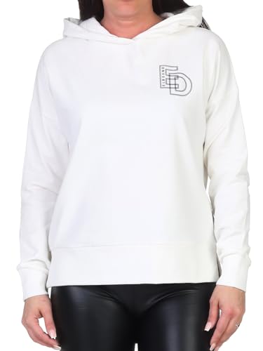 Elbsand Damen Kapuzen-Sweatshirt Hoodie ESWJonna mit Rückenprint 70680 00 Cloud White/Coldwater (16610) S von Elbsand