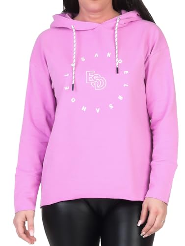 Elbsand Damen Kapuzen-Sweatshirt Hoodie mit Logoprint ESWDyra 70673 00 Pink Mauve (548) M von Elbsand