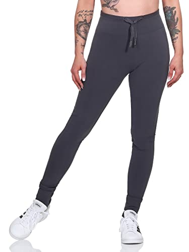 Elbsand Damen Leggings ESCaya Stretch-Hose mit Logo-Print 70492 00 Charcoal (989) M von Elbsand