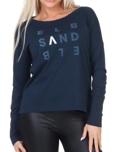 Elbsand Damen Longsleeve ESIngiara leichtes Langarmshirt mit Frontprint 70404 00 Coldwater + Light Azure (78704) L von Elbsand