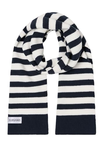 Elbsand Damen Strickschal gestreifter Damenschal ESNoelle 10023 00 Coldwater + Cloud White (0103) von Elbsand