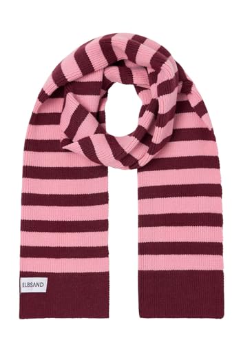 Elbsand Damen Strickschal gestreifter Damenschal ESNoelle 10023 00 Ruby + Shell Pink (0102) von Elbsand