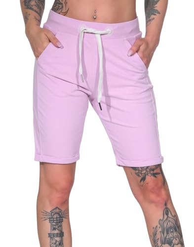 Elbsand Damen Sweat-Shorts Bermuda ESBrinjana Kurze Sweathose 70223 00 Faded Rose (640) L von Elbsand