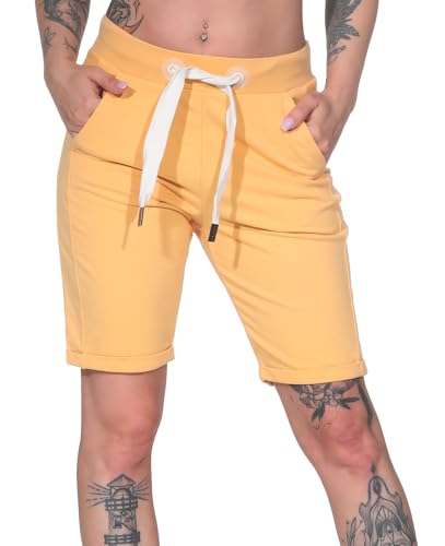 Elbsand Damen Sweat-Shorts Bermuda ESBrinjana Kurze Sweathose 70223 00 Orange Haze (324) S von Elbsand