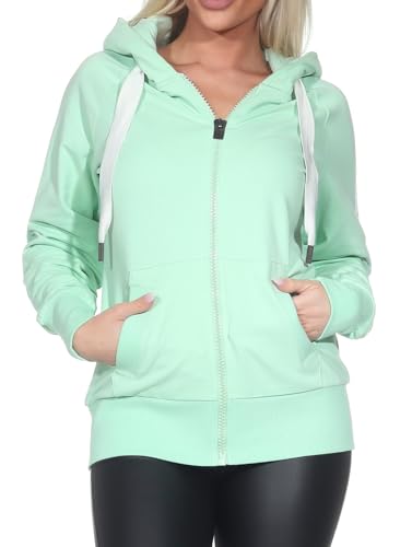 Elbsand Damen Sweatjacke ESKelda Freizeitjacke mit Kapuze 70299-00 Mellow Mint (868) S von Elbsand