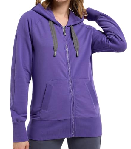 Elbsand Damen Sweatjacke ESKelda Freizeitjacke mit Kapuze 70299-00 Ultra Violet (614) L von Elbsand