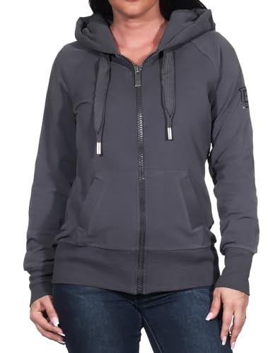 Elbsand Damen Sweatjacke ESKelda mit Kapuze 70299-00 Charcoal (989) S von Elbsand