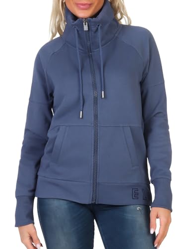 Elbsand Damen Sweatjacke ESWAirin Freizeitjacke mit Kragen 70654 00 Twilight Blue (742) L von Elbsand