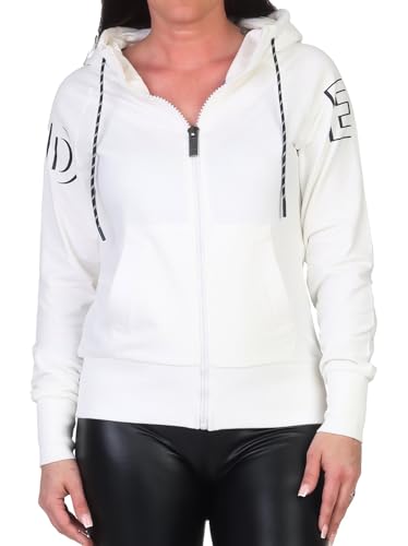 Elbsand Damen Sweatjacke ESWKine Freizeitjacke mit Kapuze 70671 00 Cloud White/Coldwater (16610) XL von Elbsand