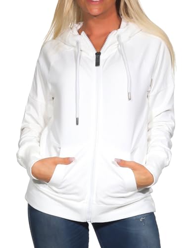 Elbsand Damen Sweatjacke ESWMaala Freizeitjacke mit Kapuze 70560 00 Cloud White (166) M von Elbsand