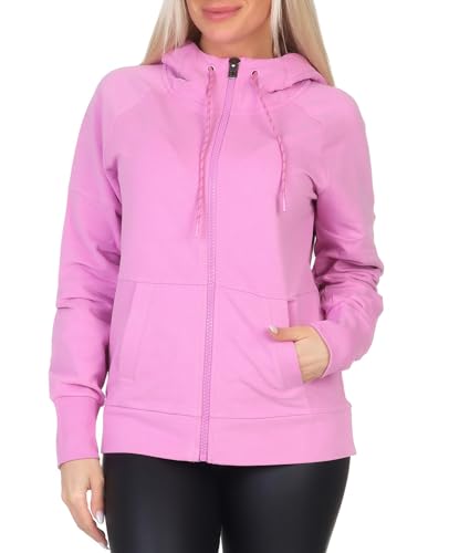 Elbsand Damen Sweatjacke ESWMalvina Freizeitjacke mit Kapuze 70690 00 Pink Mauve (548) XXL von Elbsand