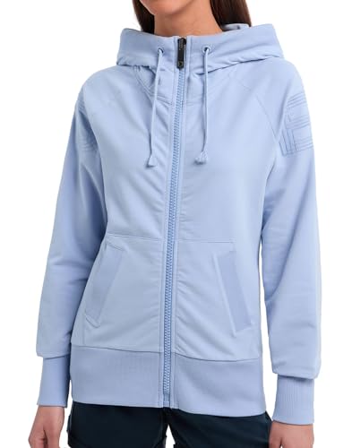 Elbsand Damen Sweatjacke mit Kapuze Zip Hoodie ESWKatja 70716 00 Evening Sky (718) XL von Elbsand