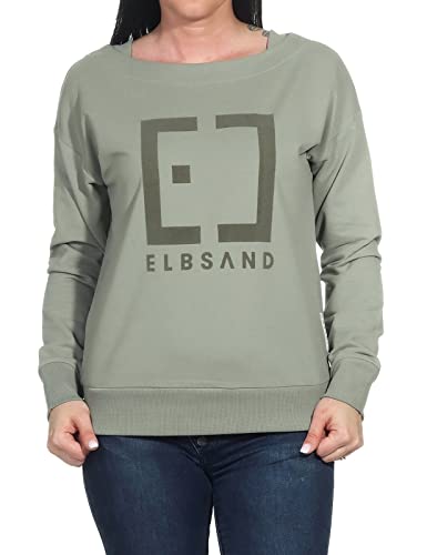 Elbsand Damen Sweatshirt ESFinnia Pullover mit Logoprint 70121 00 Stone (949) XL von Elbsand