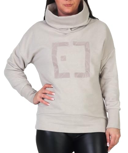 Elbsand Damen Sweatshirt ESWAimee Pullover mit hohem Kragen 70660 00 Silver Sand Mel. (141) M von Elbsand